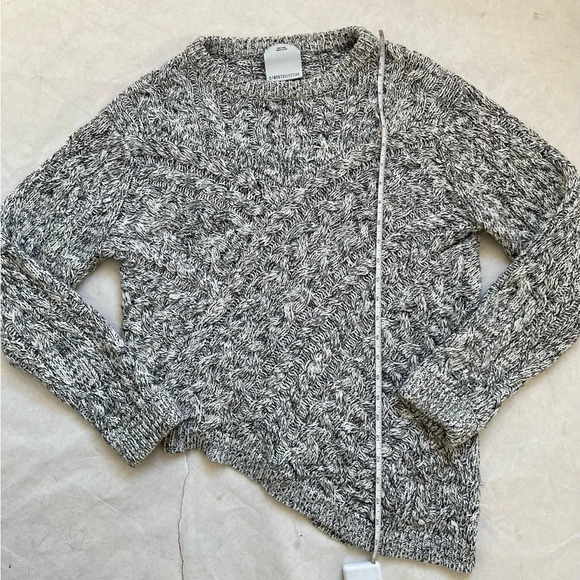C/Meo Collective Women Sweater Crew Neck Melange Gray Cotton Blend Sz Small S - Picture 5 of 10